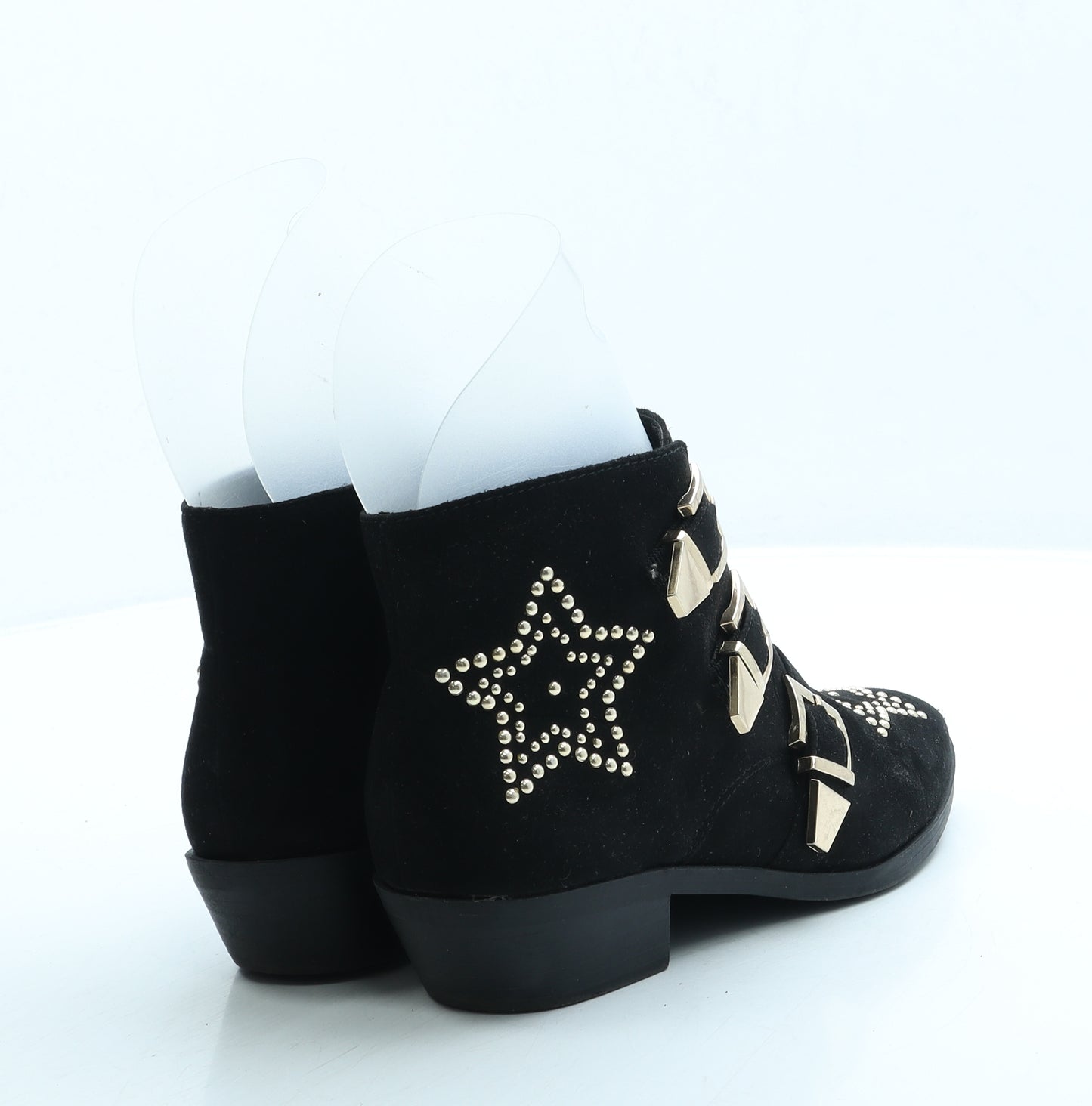 Primark Womens Black Suede Cowboy Boot UK 4 37 US 6