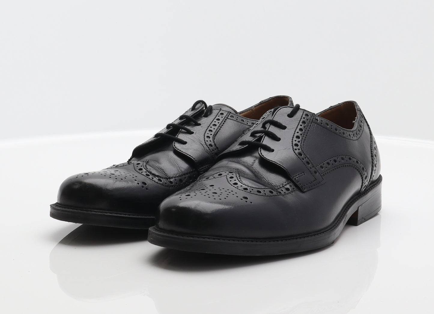 Clarks Mens Black Leather Brogue Dress UK 7.5
