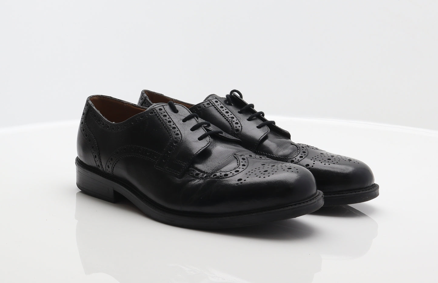Clarks Mens Black Leather Brogue Dress UK 7.5
