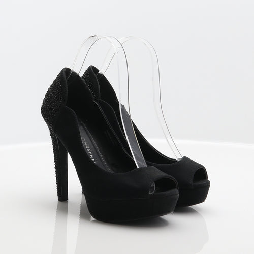 Atmosphere Womens Black Polyester Court Heel UK 4 37