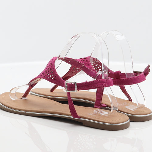 F&F Womens Pink Geometric Synthetic Thong Sandal UK 7 41