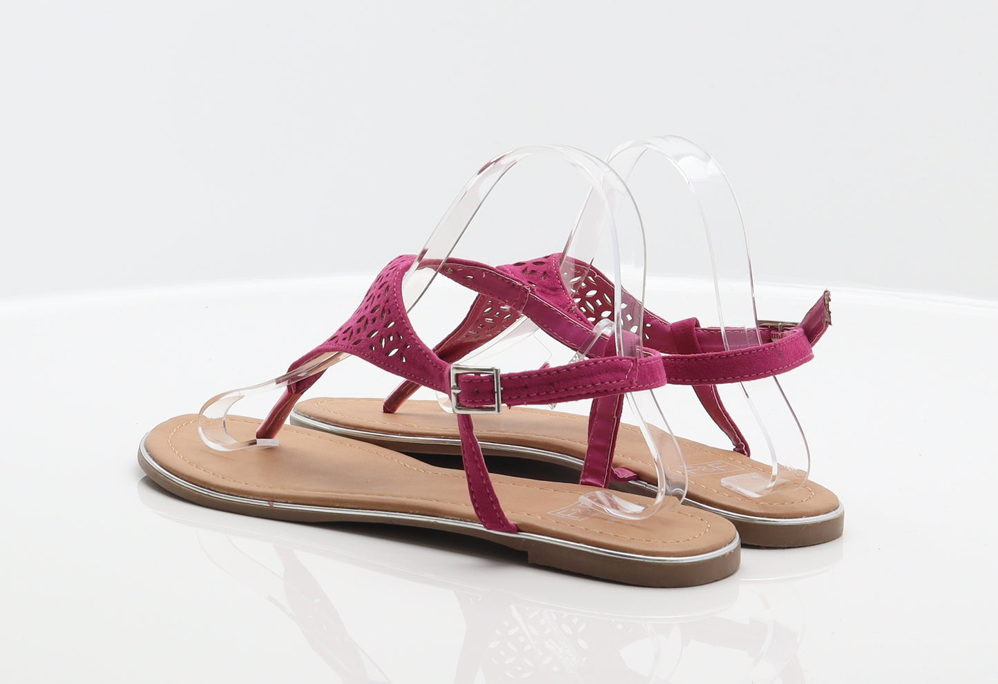 F&F Womens Pink Geometric Synthetic Thong Sandal UK 7 41