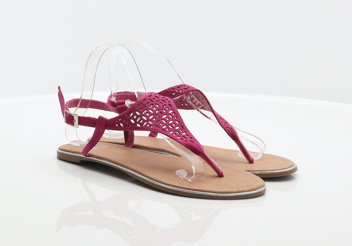 F&F Womens Pink Geometric Synthetic Thong Sandal UK 7 41