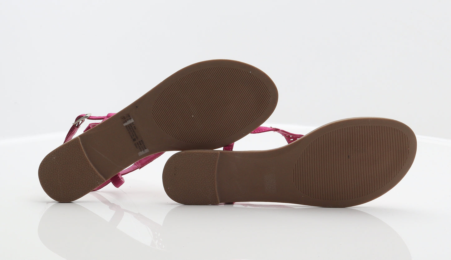 F&F Womens Pink Geometric Synthetic Thong Sandal UK 7 41