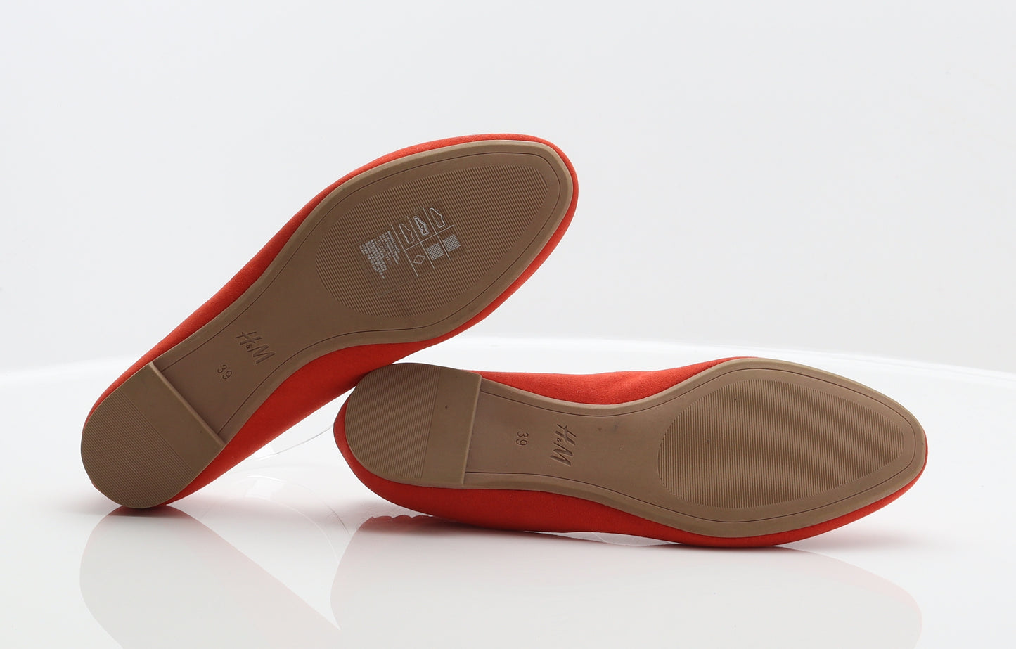 H&M Womens Orange Polyester Ballet Flat UK 5.5 39