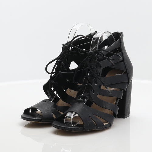 George Womens Black Synthetic Gladiator Heel UK 5 38