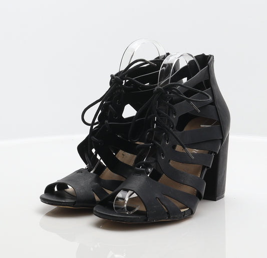 George Womens Black Synthetic Gladiator Heel UK 5 38