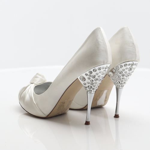 Preworn Womens White Polyester Court Heel UK 6