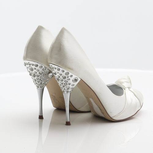 Preworn Womens White Polyester Court Heel UK 6