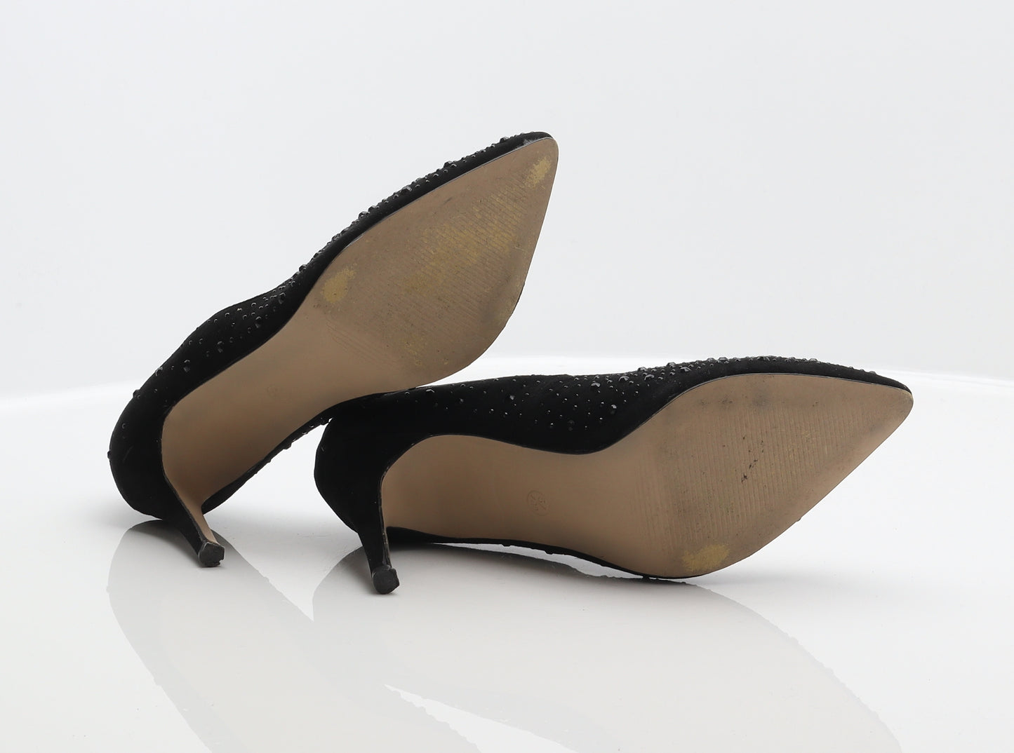 Fiore Womens Black Polyester Court Heel UK 5 38