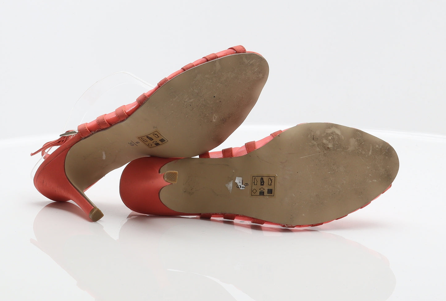 Wallis Womens Pink Striped Polyester Slingback Heel UK 6 39