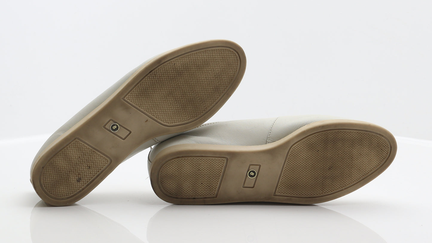 Comfy fit Womens Ivory Leather Trainer UK 8 42