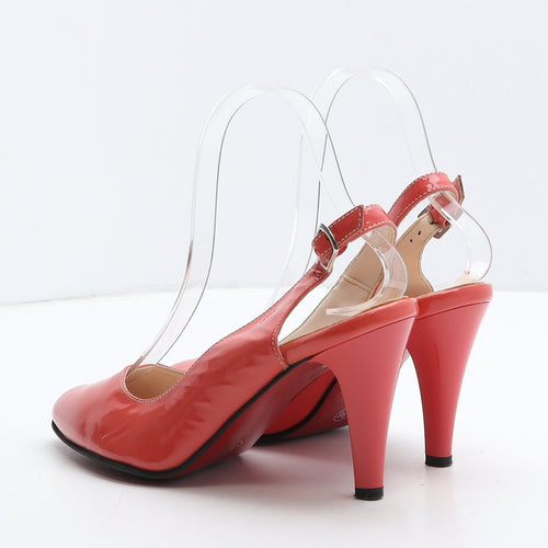 Preworn Womens Red Vinyl Slingback Heel UK 3 36