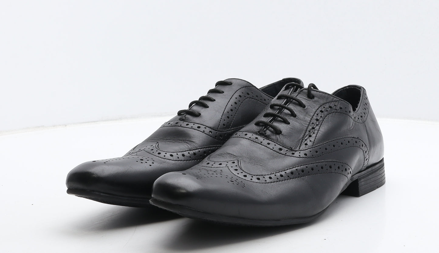 NEXT Mens Black Leather Brogue Dress UK 10 44