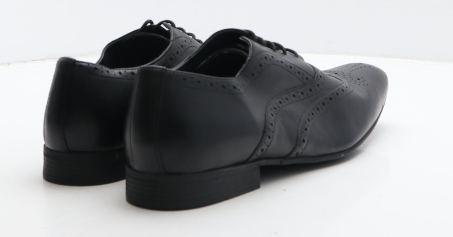 NEXT Mens Black Leather Brogue Dress UK 10 44