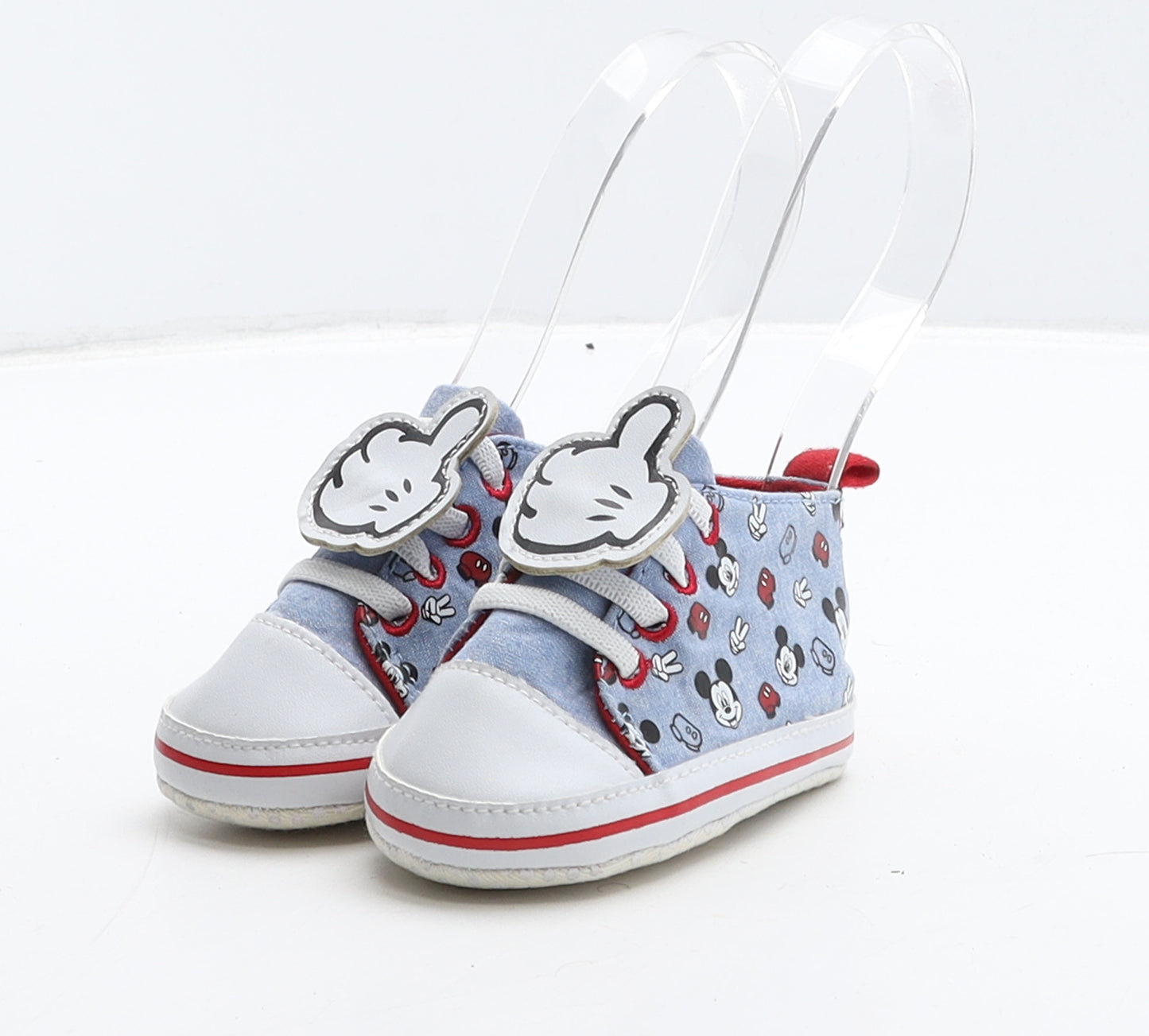 Disney Unisex Baby & Toddler Beige Geometric Fabric Sneaker Trainer UK 6-12 Months - Mickey Mouse thumbs up