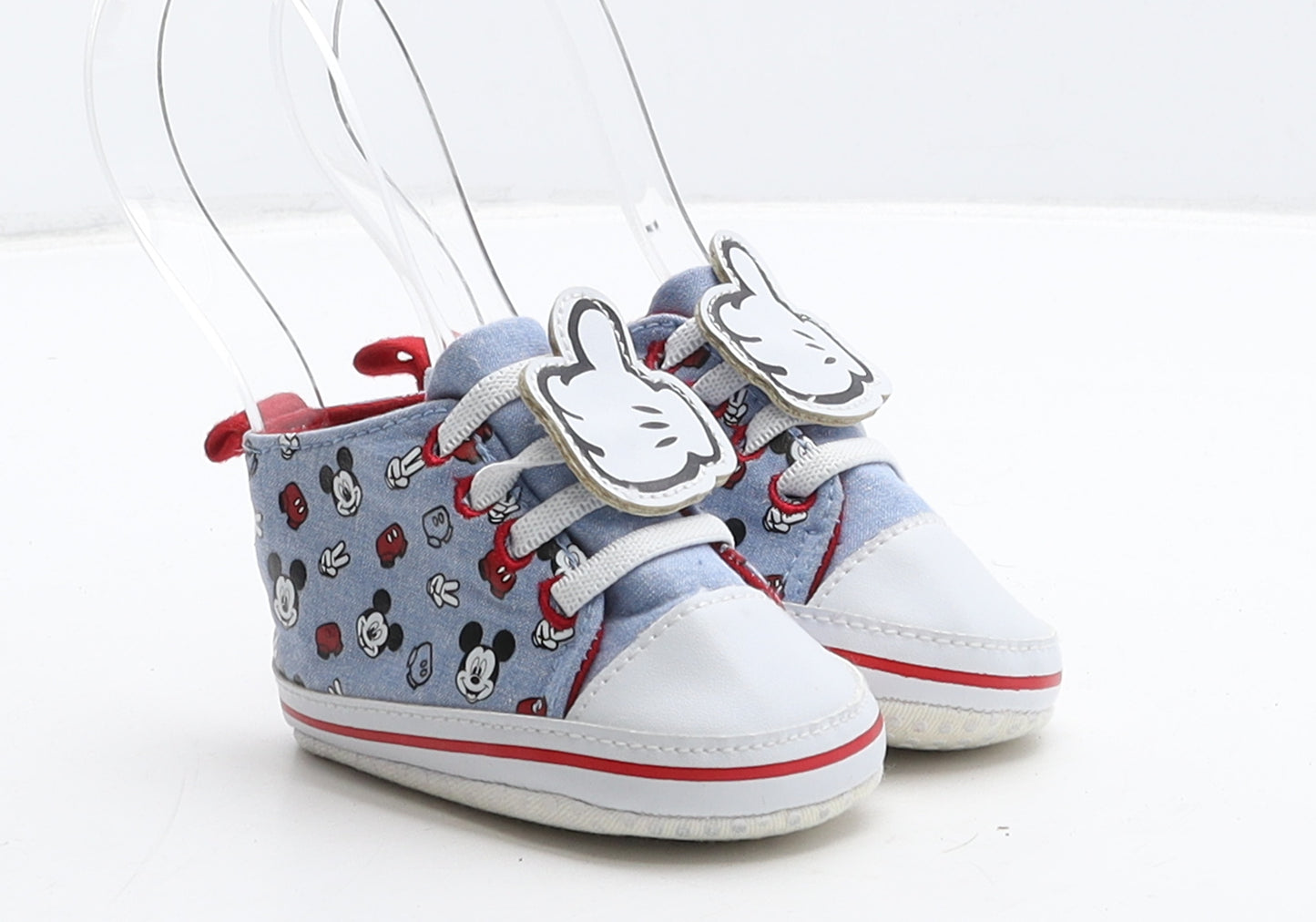 Disney Unisex Baby & Toddler Beige Geometric Fabric Sneaker Trainer UK 6-12 Months - Mickey Mouse thumbs up