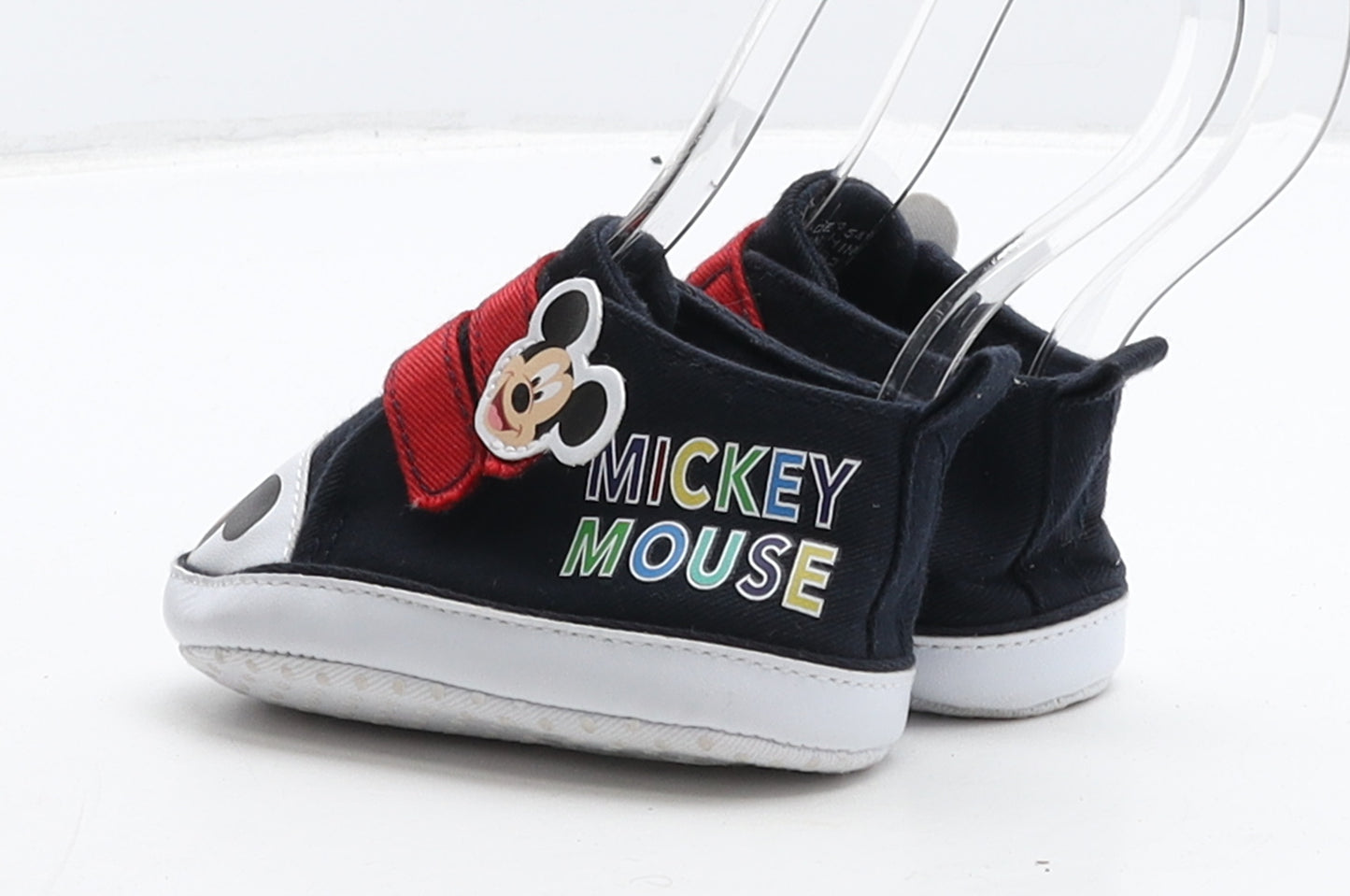 Disney Unisex Baby & Toddler Blue Geometric Fabric Sneaker Trainer UK 6-12 Months - Mickey Mouse and Donald Duck