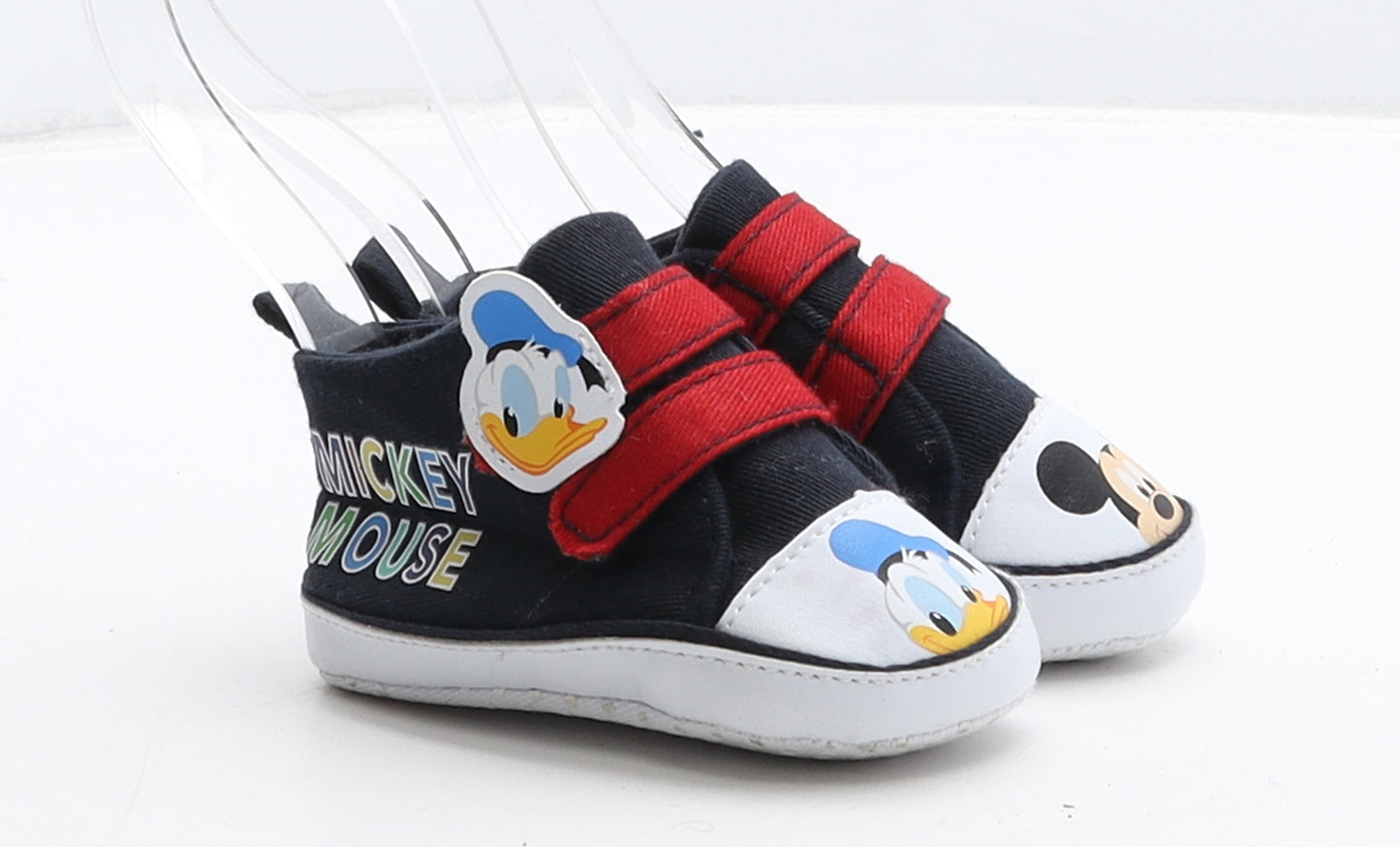 Disney Unisex Baby & Toddler Blue Geometric Fabric Sneaker Trainer UK 6-12 Months - Mickey Mouse and Donald Duck