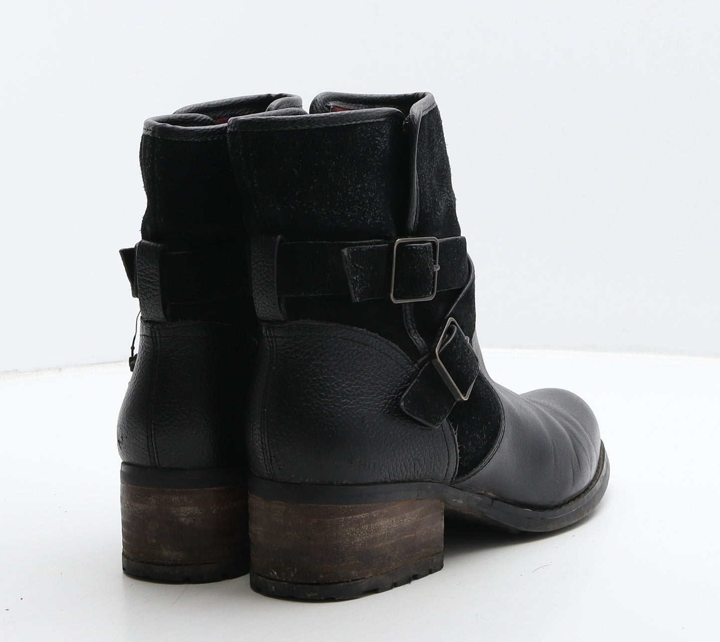 Marks and Spencer Womens Black Leather Biker Boot UK 5