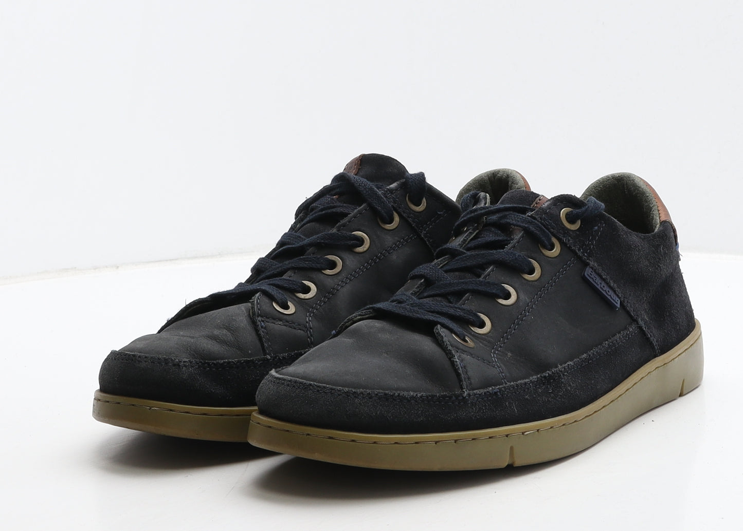 Barbour Mens Blue Leather Trainer Casual UK 9