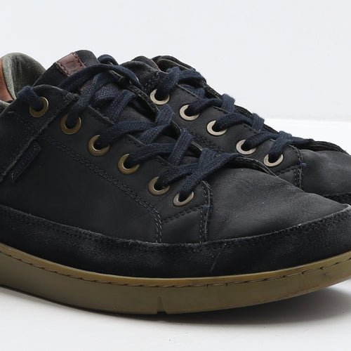Barbour Mens Blue Leather Trainer Casual UK 9