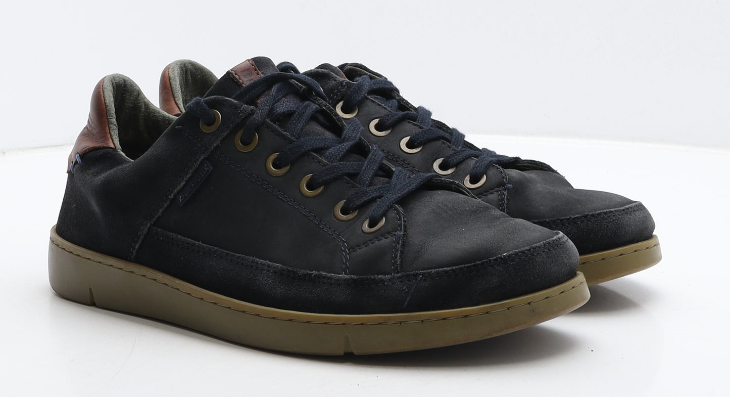 Barbour Mens Blue Leather Trainer Casual UK 9