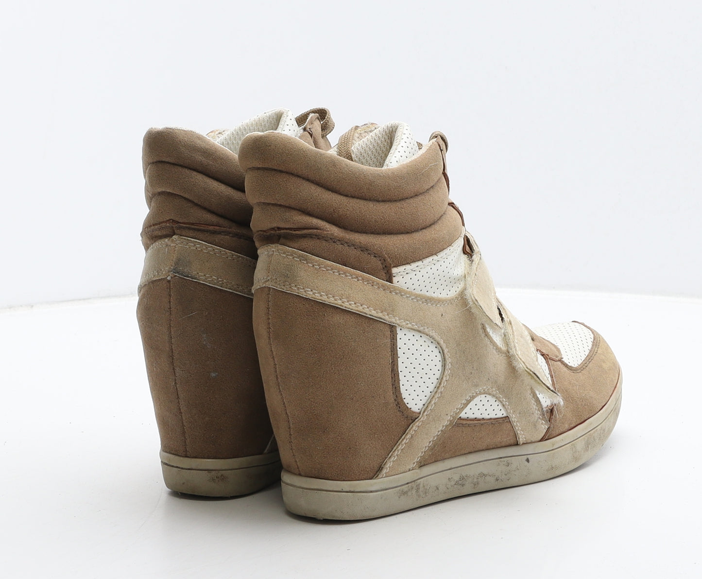 CINK-ME Womens Brown Colourblock Leather Bootie Boot UK 2 36