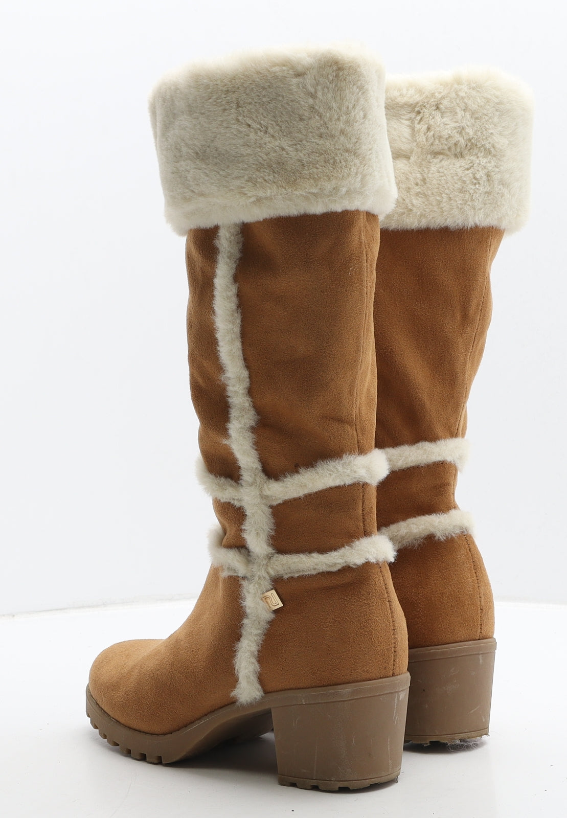 River Island Womens Brown Suede Slip On Boot UK 2 34.5