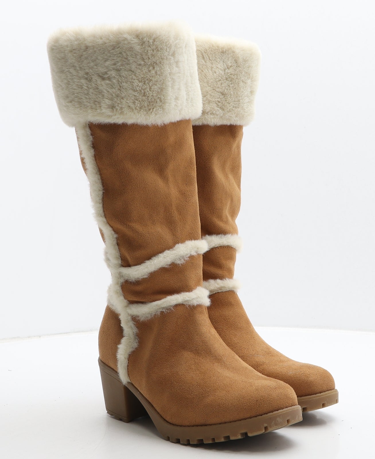 River Island Womens Brown Suede Slip On Boot UK 2 34.5