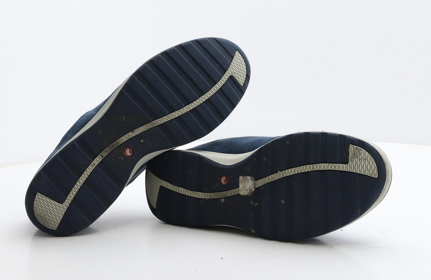Clarks Mens Blue Leather Trainer Casual UK 7.5 41.5