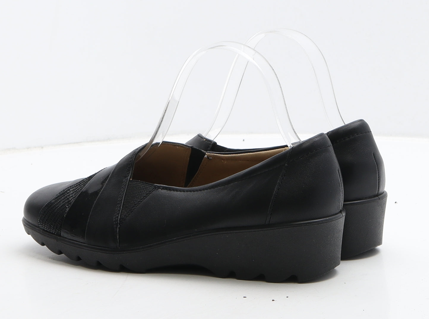 Hotter Womens Black Leather Loafer Casual UK 4.5