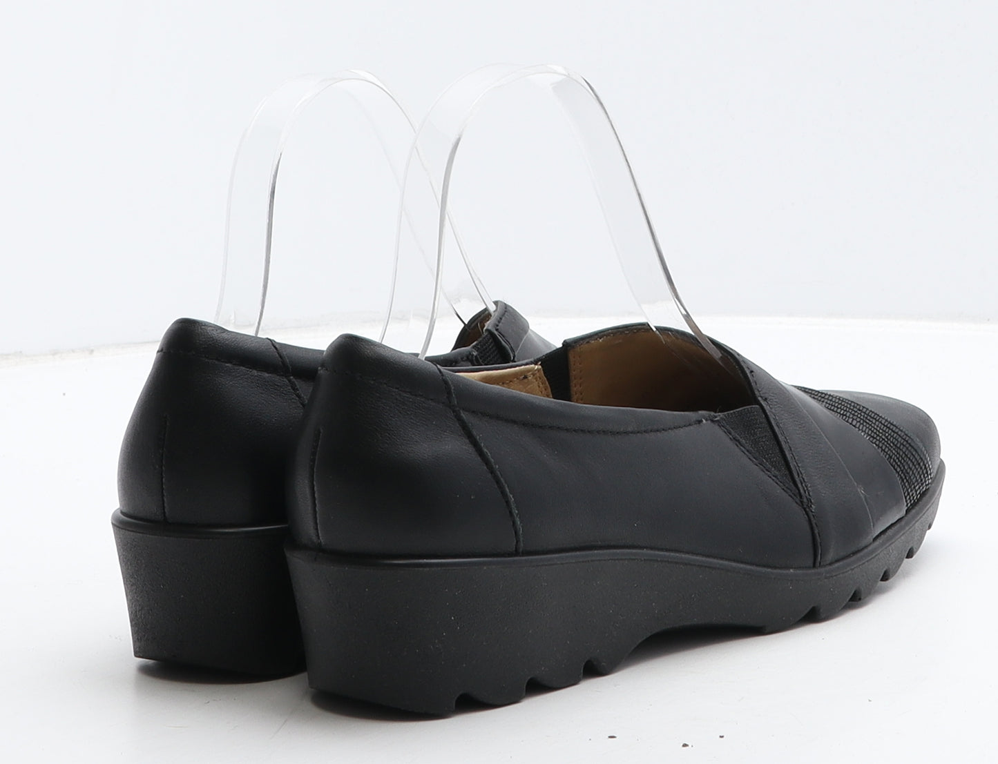 Hotter Womens Black Leather Loafer Casual UK 4.5