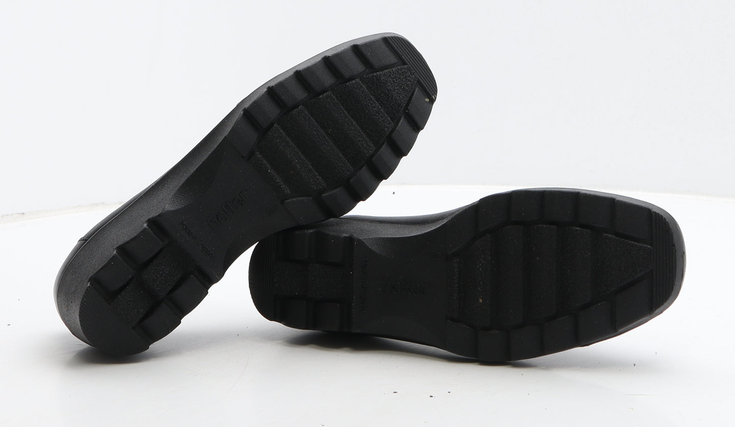 Hotter Womens Black Leather Loafer Casual UK 4.5