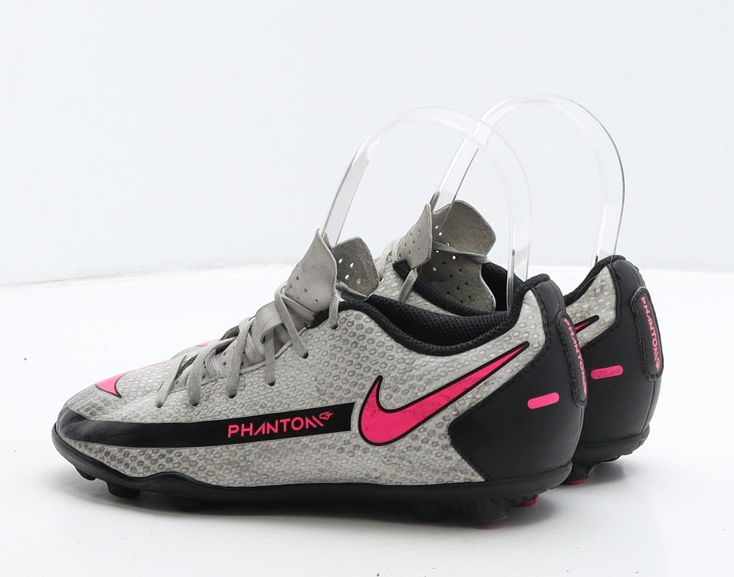 Nike Boys Grey Striped Leather Trainer UK 1 33 - Football boots Phantom