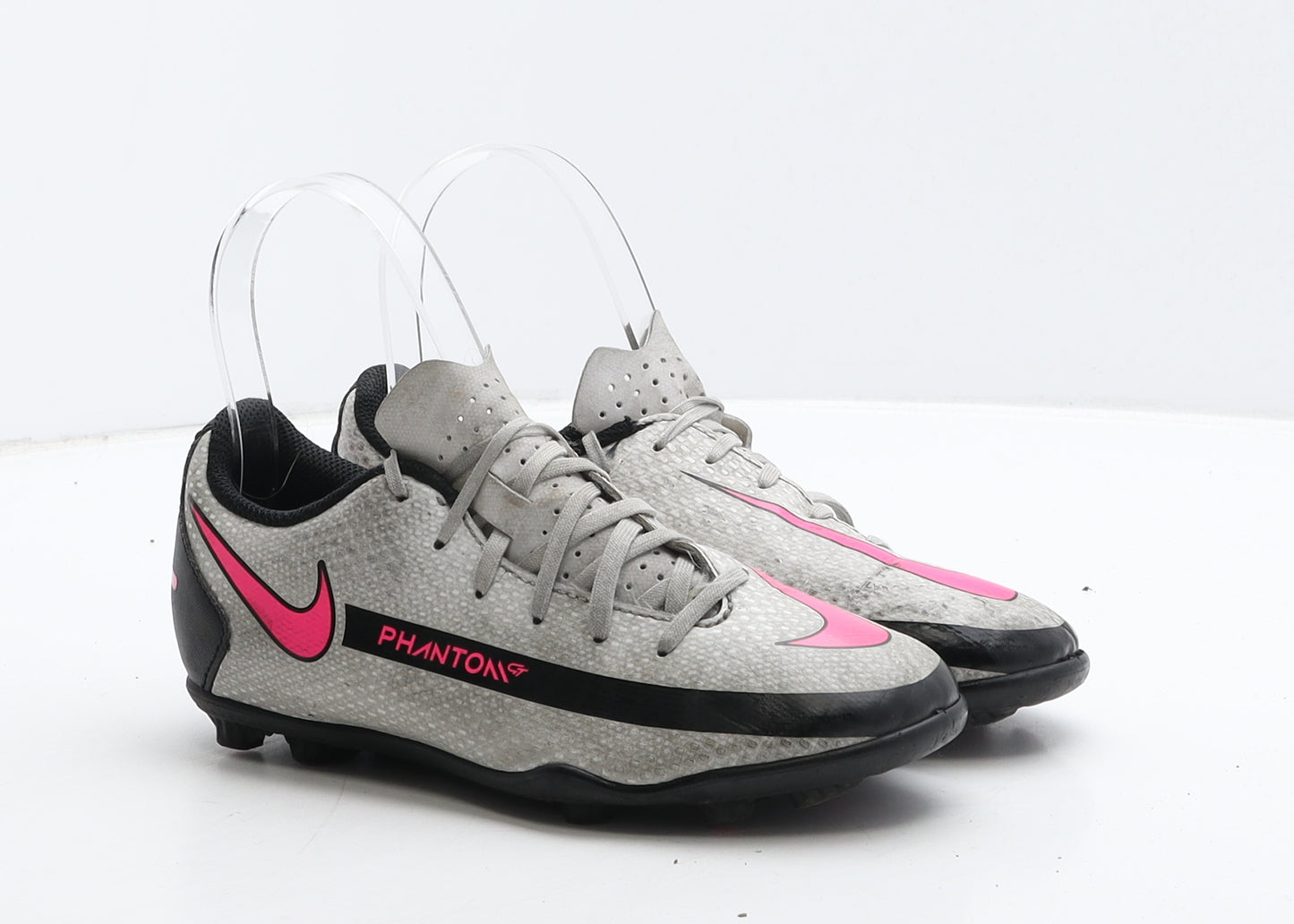 Nike Boys Grey Striped Leather Trainer UK 1 33 - Football boots Phantom