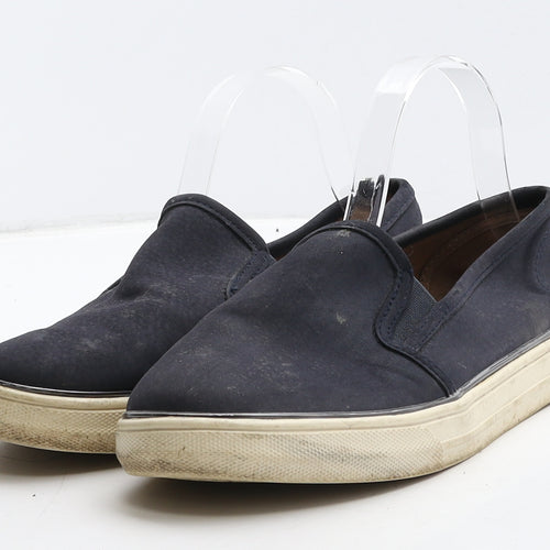 F&F Womens Blue Leather Loafer Flat UK 7 41