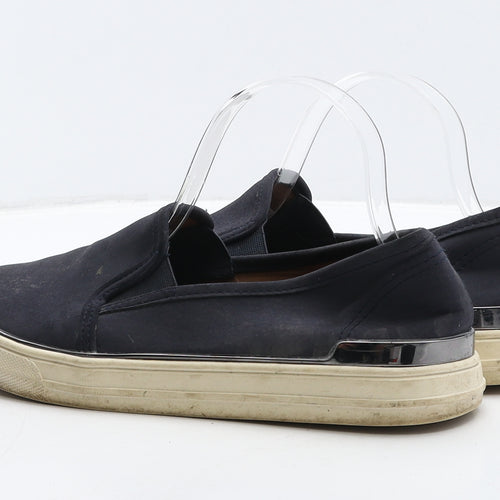 F&F Womens Blue Leather Loafer Flat UK 7 41