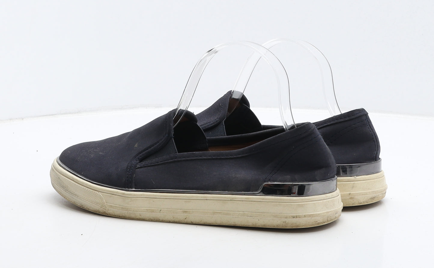 F&F Womens Blue Leather Loafer Flat UK 7 41