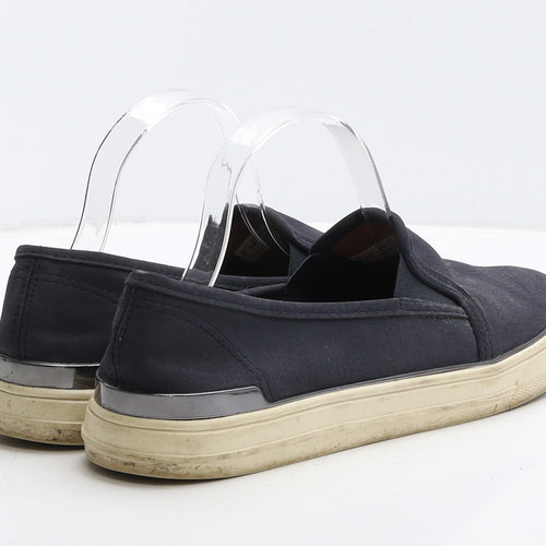 F&F Womens Blue Leather Loafer Flat UK 7 41