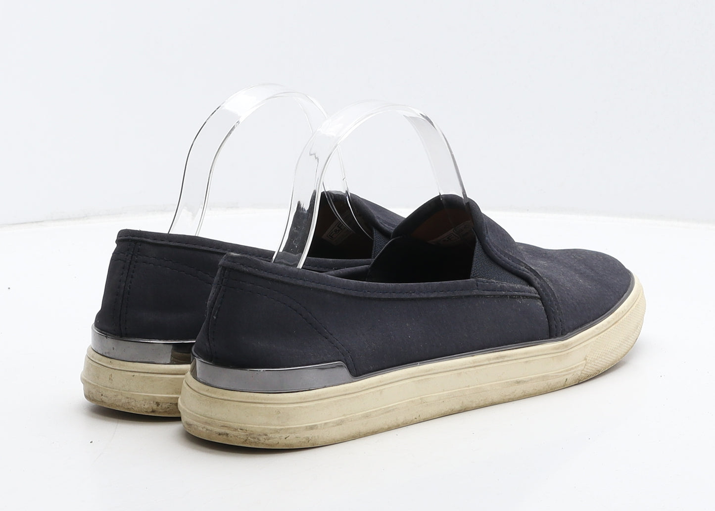 F&F Womens Blue Leather Loafer Flat UK 7 41