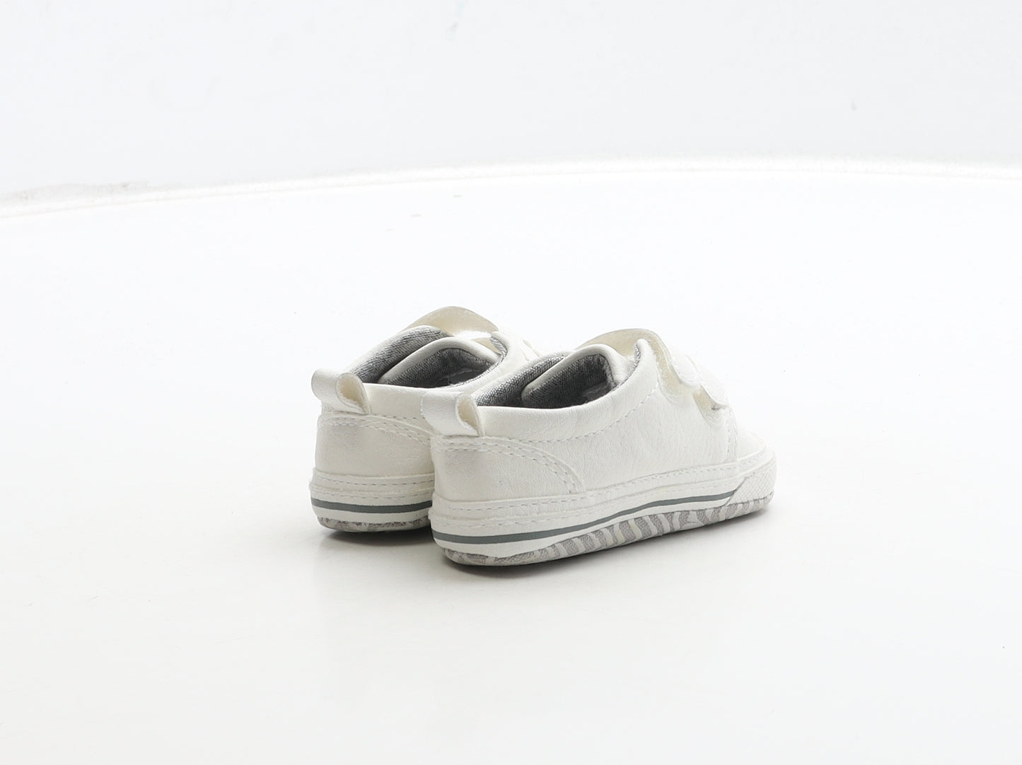 NEXT Boys White Polyester Sneaker Trainer UK 0-6 Months 16 - Animal Detail