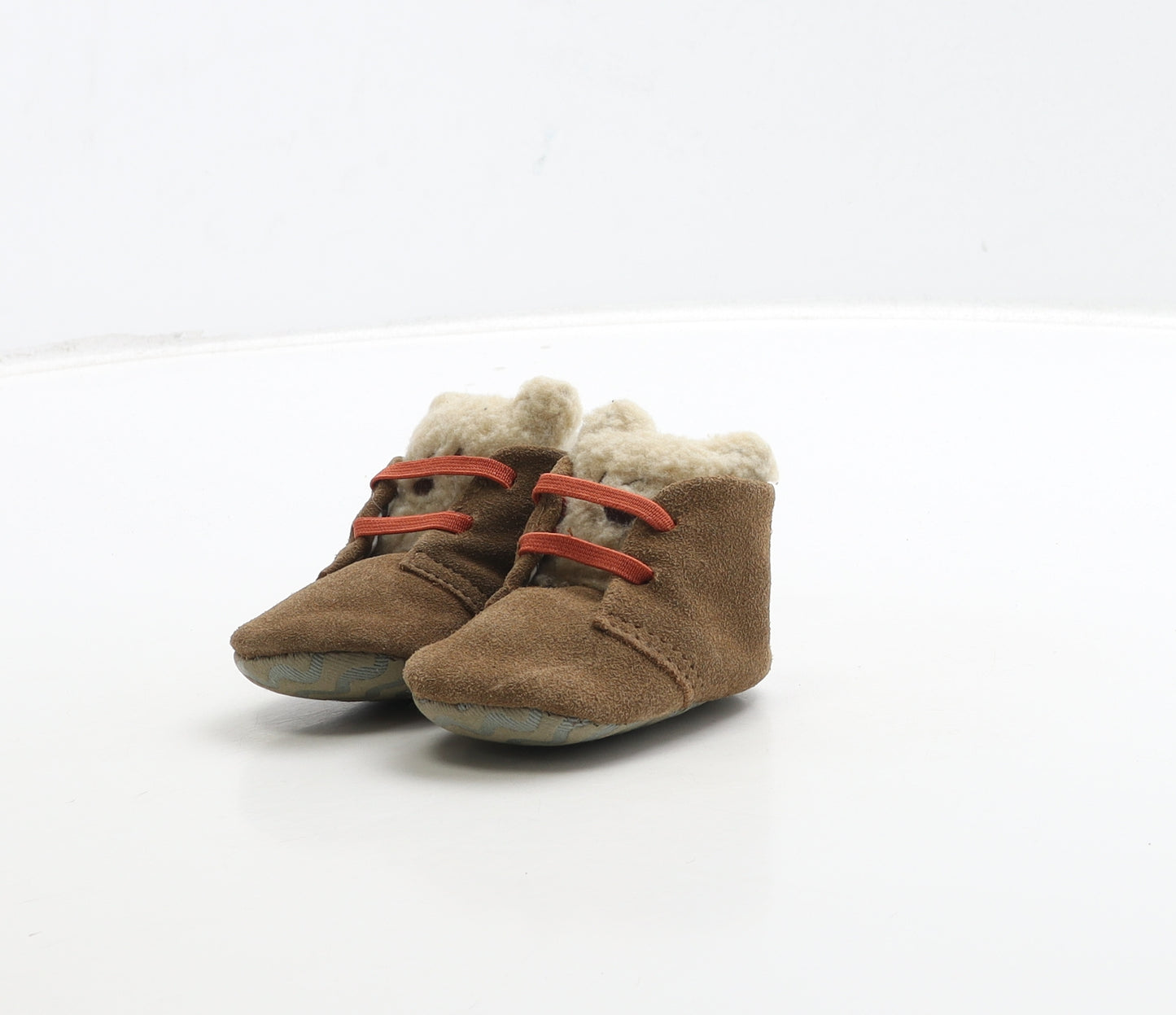 Lily&Dan Boys Brown Suede Bootie Boot UK 0-6 Months - Teddy Bear Detail