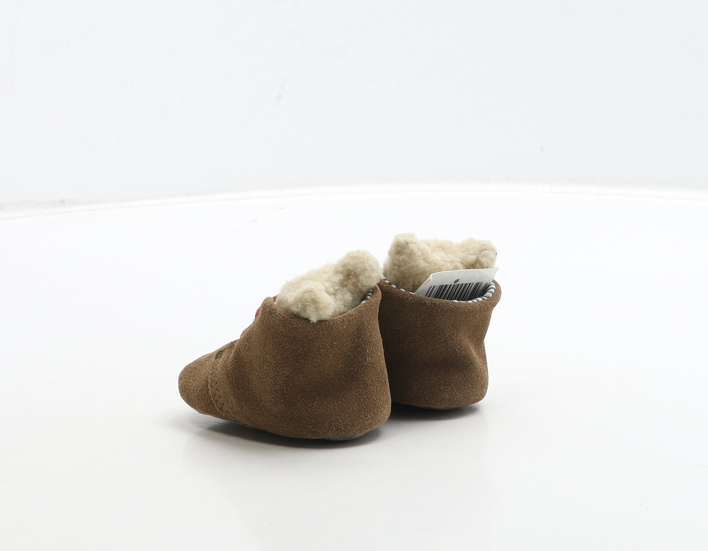 Lily&Dan Boys Brown Suede Bootie Boot UK 0-6 Months - Teddy Bear Detail