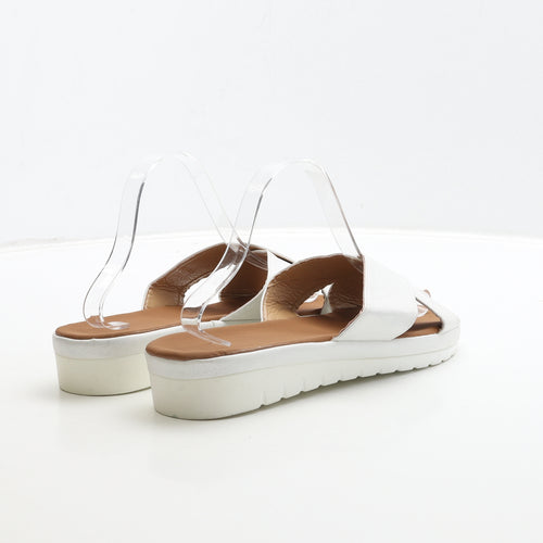 Preworn Womens White Polyester Slip On Sandal UK 8 41