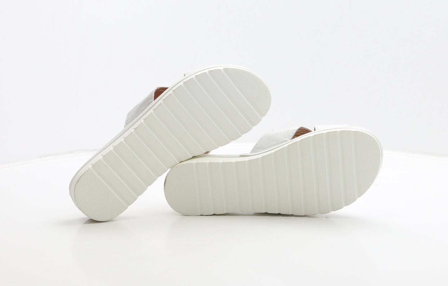 Preworn Womens White Polyester Slip On Sandal UK 8 41