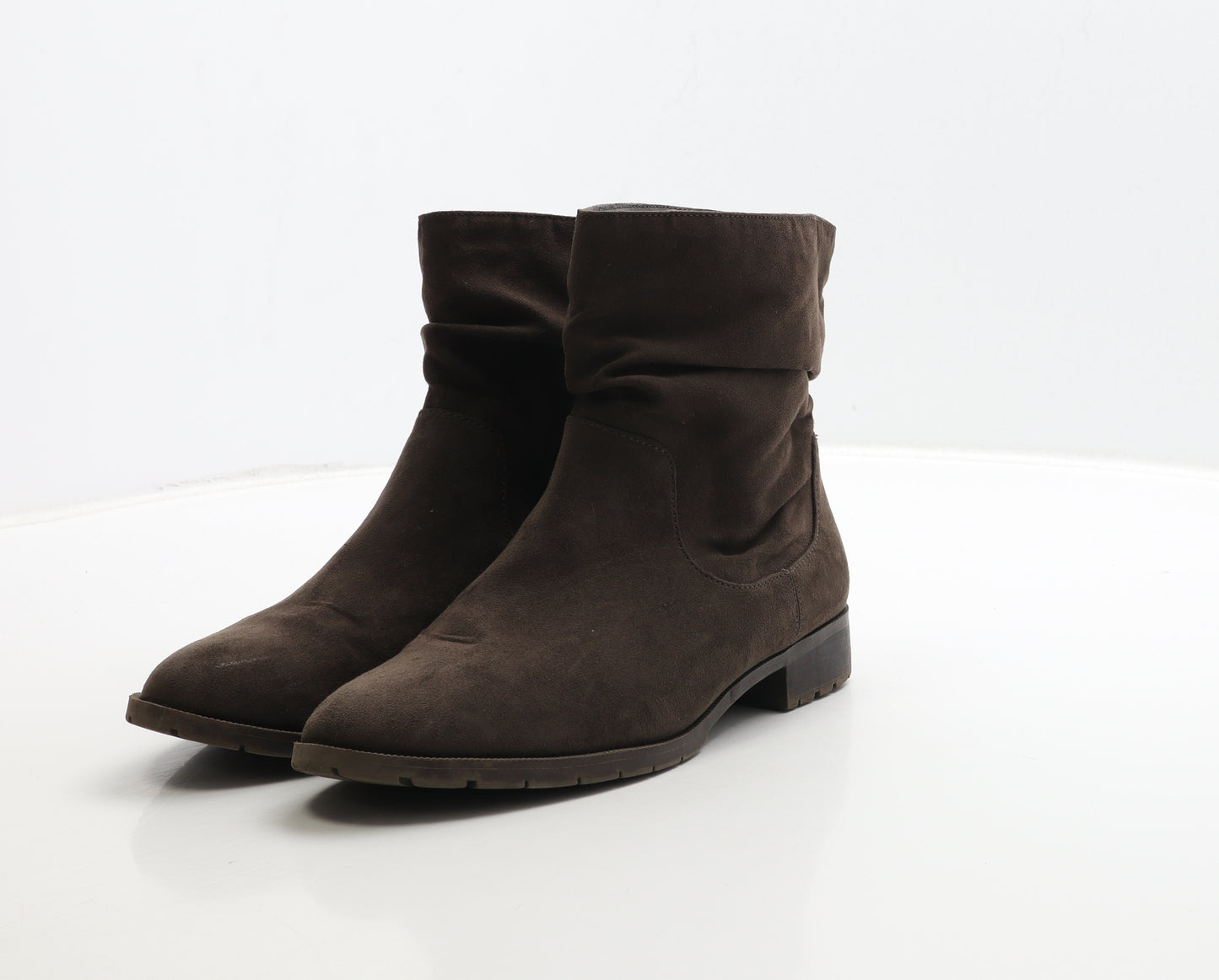 F&F Womens Brown Suede Bootie Boot UK 5 38