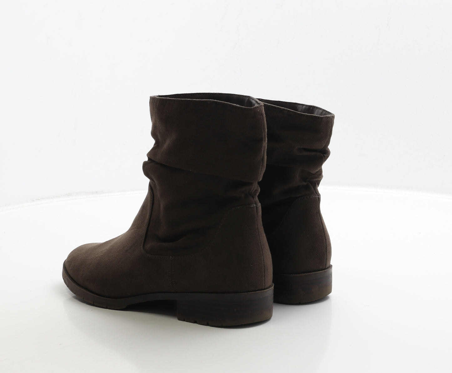 F&F Womens Brown Suede Bootie Boot UK 5 38