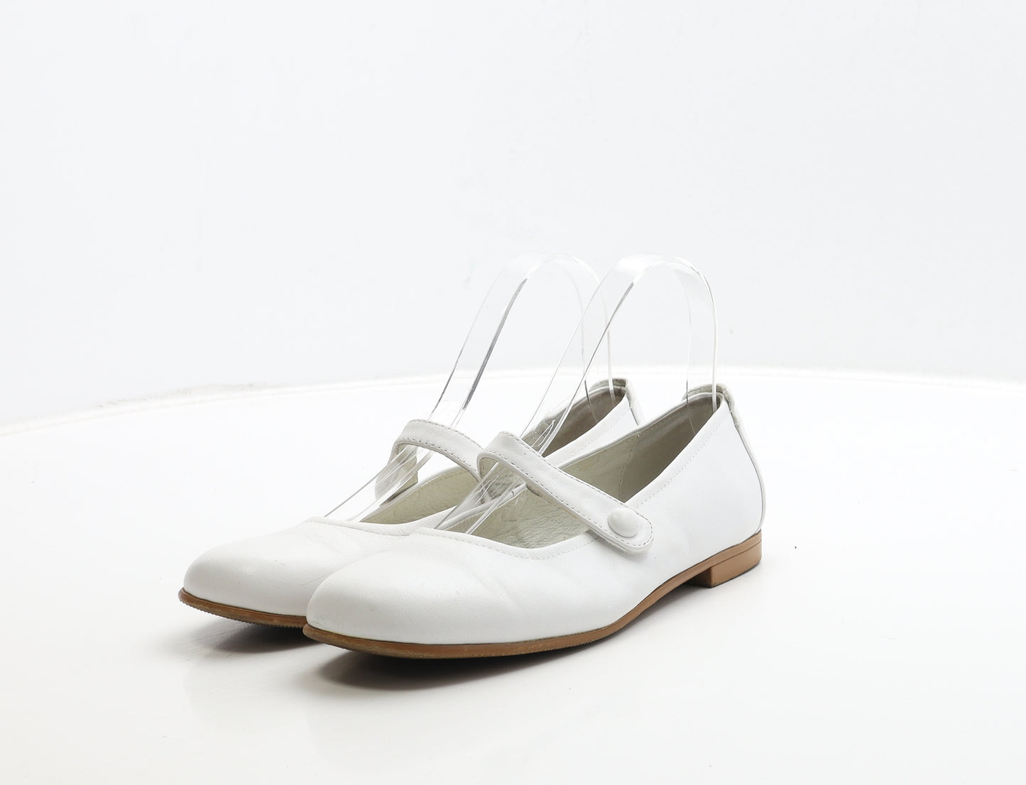 Alta Girls White Leather Mary Jane Flat UK 5 38