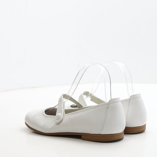 Alta Girls White Leather Mary Jane Flat UK 5 38
